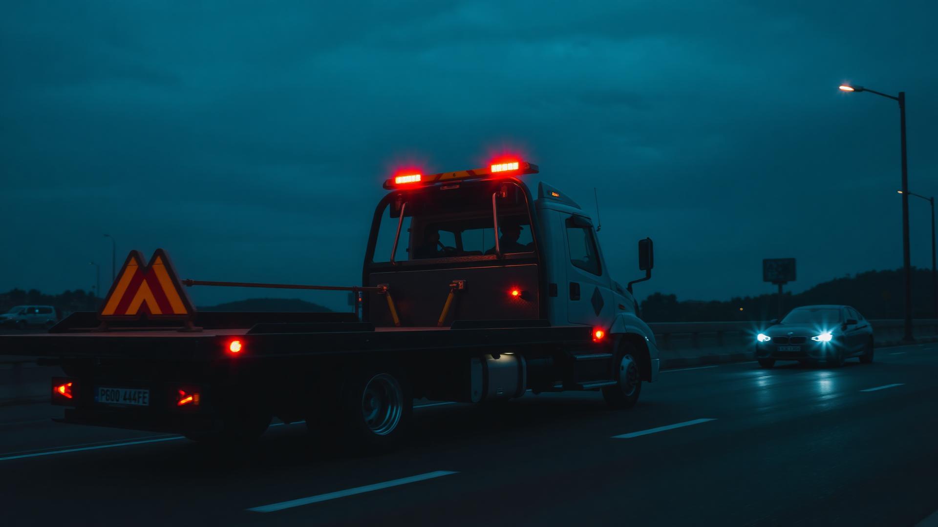 Uşak oto kurtarma çekici aracı yolda yardım ederken